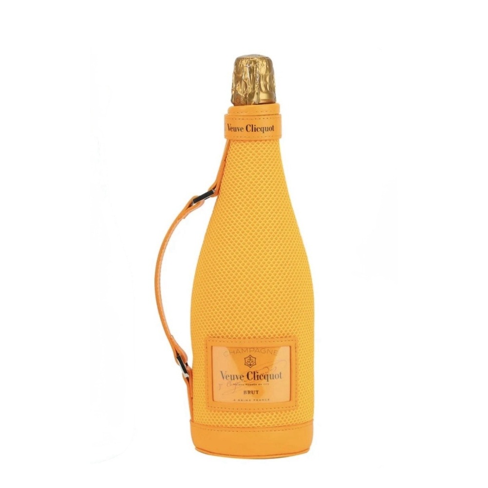Veuve Clicquot Champagne Holder Jacket Orange Zip‎ Carrier with Handle 750mL